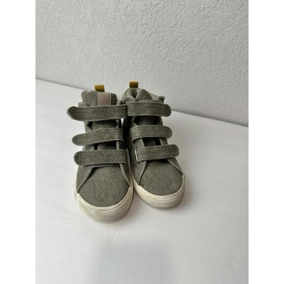 Grey Cat & Jack Clancy  Boot High Top Sneaker  3 Strap Toddler Size 12 - Picture 2 of 9